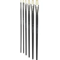 Kreatima pensel Studio Flat 6-pack, #2, 4, 6, 8, 10, 12 – svinborstpenslar med flat borst