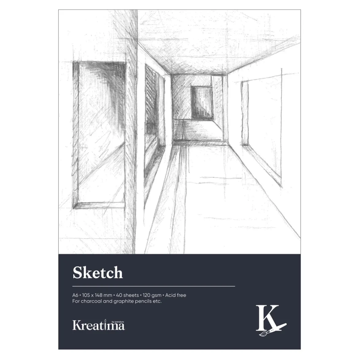 Kreatima Sketch skissblock A6 – 105×148 mm, 40 ark, 120g/m²