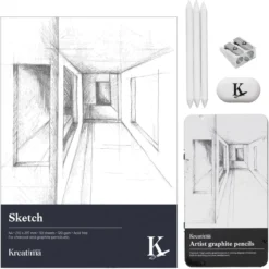 Kreatima skiss-set, allt du behöver för att skissa – block, pennor och tillbehör