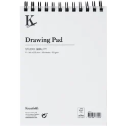 Kreatima Studio Drawing spiralbundet ritblock F1 (160x220 mm), 50 ark, 150 g/m²