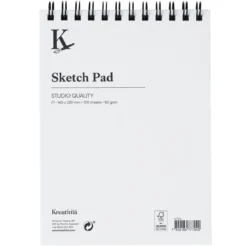 Kreatima Studio Sketch spiralbundet skissblock F1 (160x220 mm), 100 ark, 80 g/m²