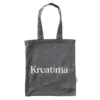 Kreatima tygkasse i gråsvart melerat tyg, 37×41 cm – 100% återvunnet material