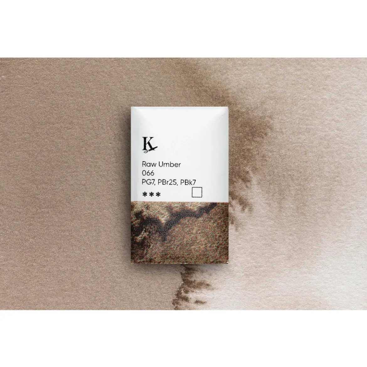 Kreatima Watercolour akvarellfärg 1/1 – Raw Umber 066 PG7, PBr25, PBk7