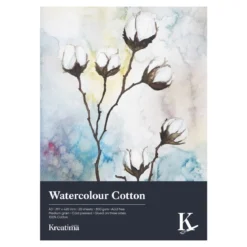 Kreatima Watercolour akvarellblock 100% bomull A3 (297×420 mm), 20 ark, 300 g/m²