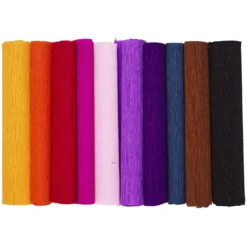 Kräppapper 10 rullar à 25×240 cm i blandade färger