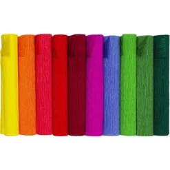 Kräppapper Vibrant joy, 10 rullar à 25×250 cm i starka färger
