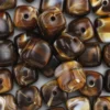 Kubformade stora bruna akrylpärlor med mjuka hörn, ca 14–16 × 14–16 mm