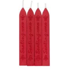 Lackstänger julröd 4-pack, lackstång till sigillvax / sigillack. Längd 9 cm