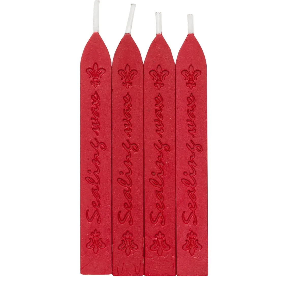 Lackstänger julröd 4-pack, lackstång till sigillvax / sigillack. Längd 9 cm