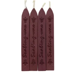 Lackstänger vinröd 4-pack, lackstång till sigillvax / sigillack. Längd 9 cm
