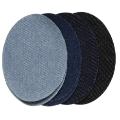 Laglappar jeans denim 4 par i 4 olika nyanser, ovala 7×9,5 cm