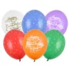 Latexballonger 6-pack Ø30 cm – Happy birthday to you i flera olika färger