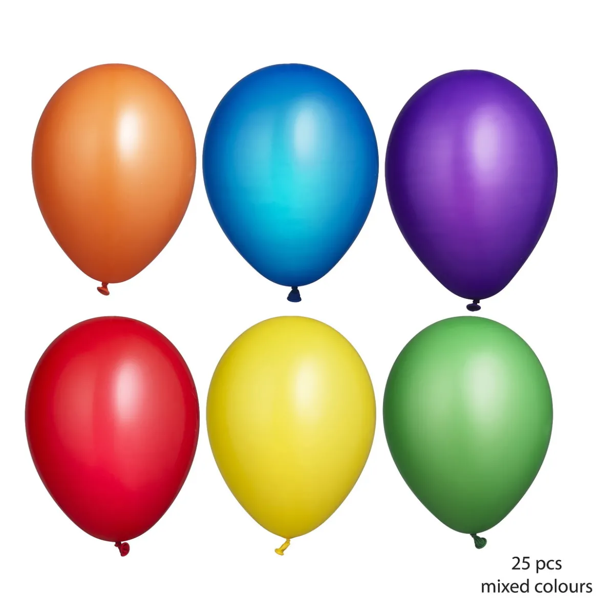 Latexballonger 25-pack Ø26 cm i en regnbågsmix med glada färger