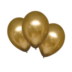 Latexballonger 6-pack Ø30 cm – krom- / metallicfärgade guld
