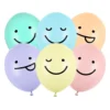 Latexballonger 6-pack Ø30 cm – lustiga smileys i 6 olika färger!