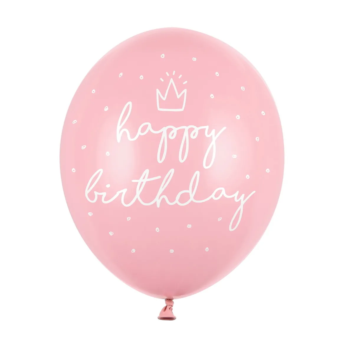 Latexballonger 6-pack Ø30 cm – rosa med texten Happy birthday