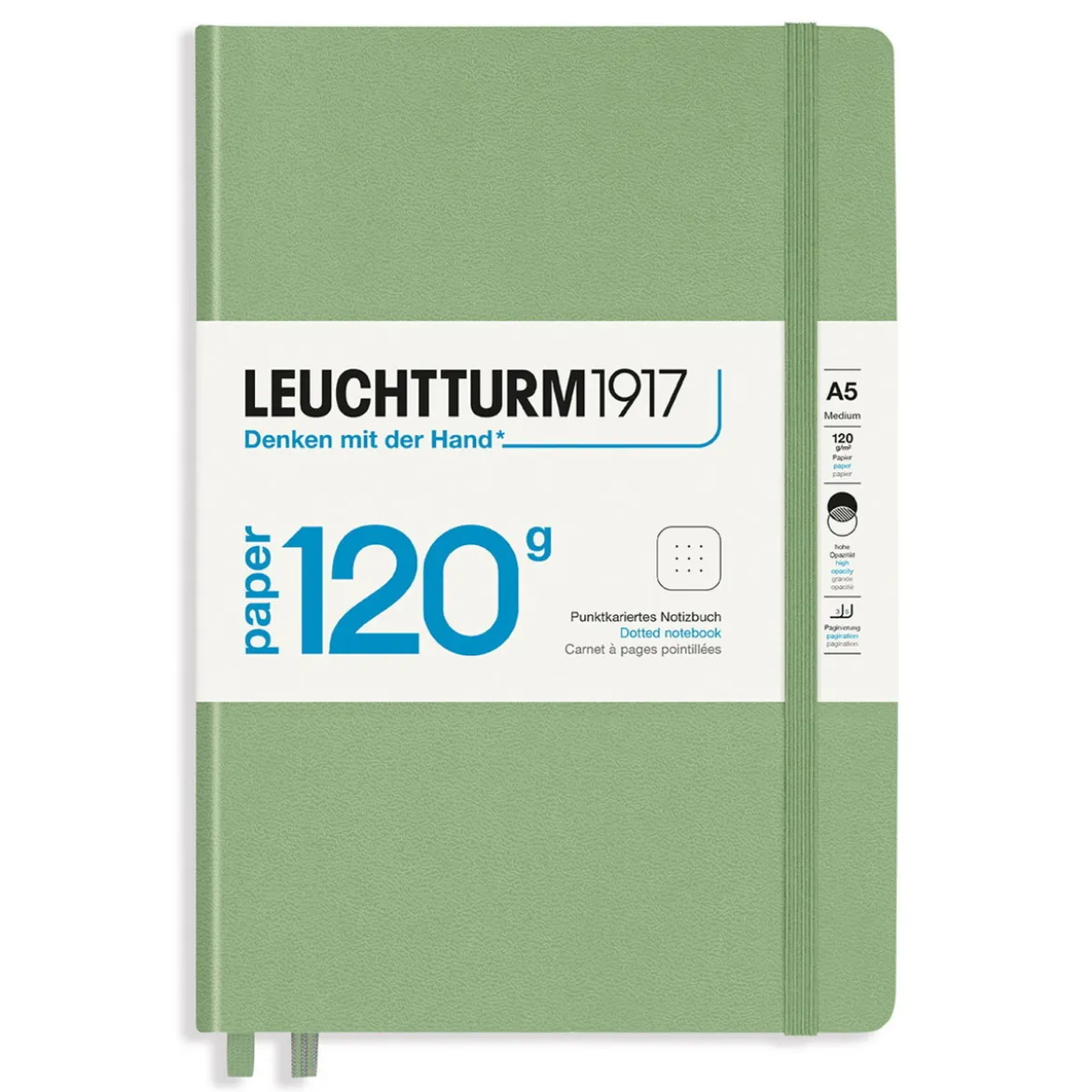 Leuchtturm1917 Notebook A5 Dotted 120g Sage – Hardcover