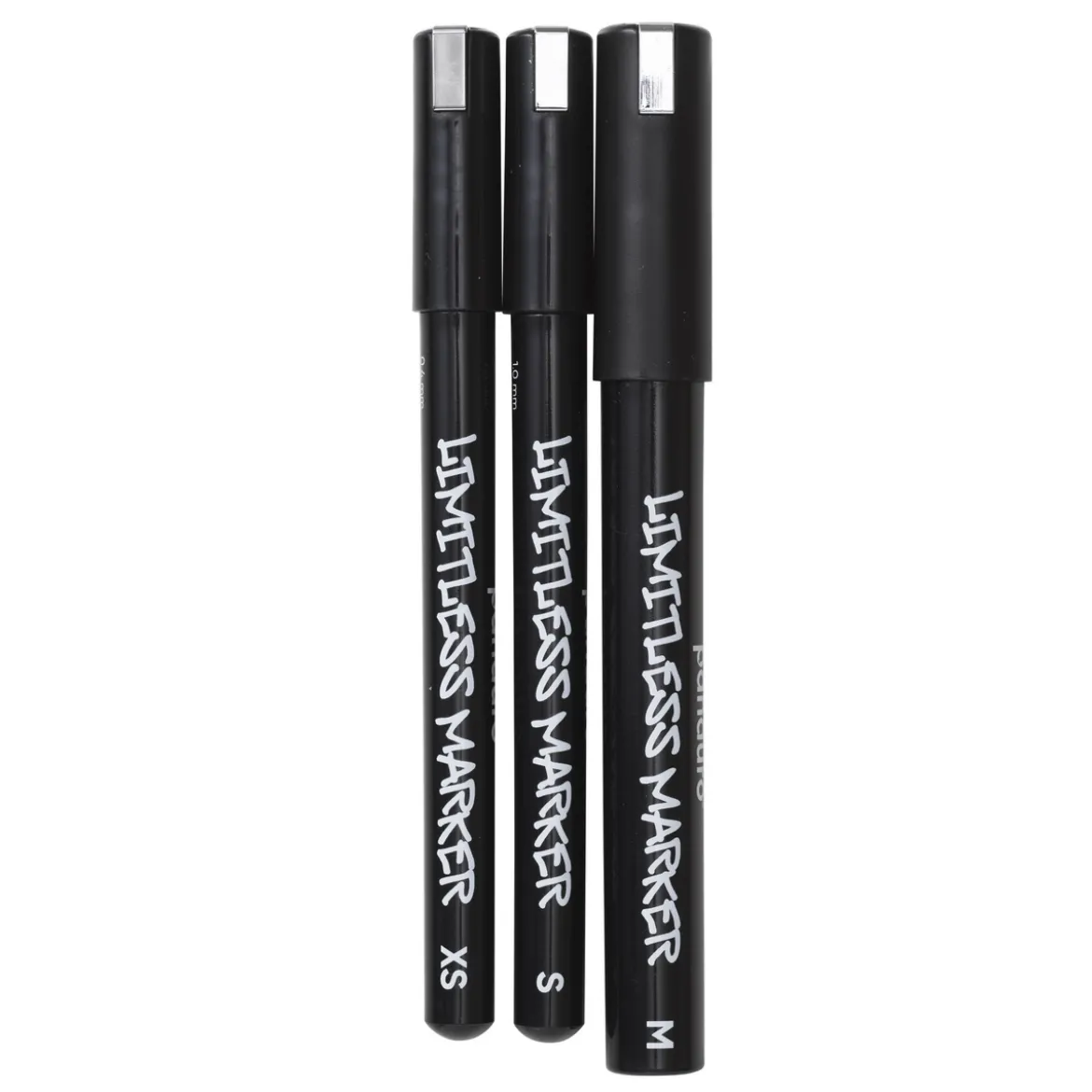 Limitless Marker Chrome Set – 3 kromfärgade pennor med Ø0,4 / 1 / 2,5 mm spets