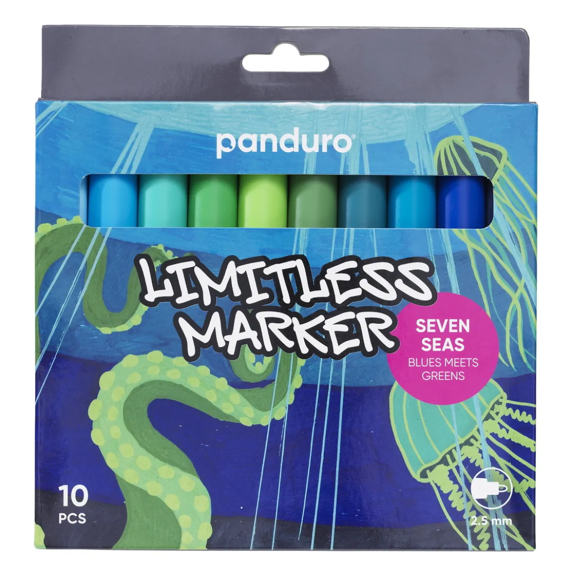 Limitless Markers Seven Seas Set 10 – akrylpennor i havets nyanser av blått & grönt