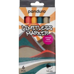 Limitless Marker S Vintage Vibes, set med 6 akrylpennor – Fin spets Ø1 mm
