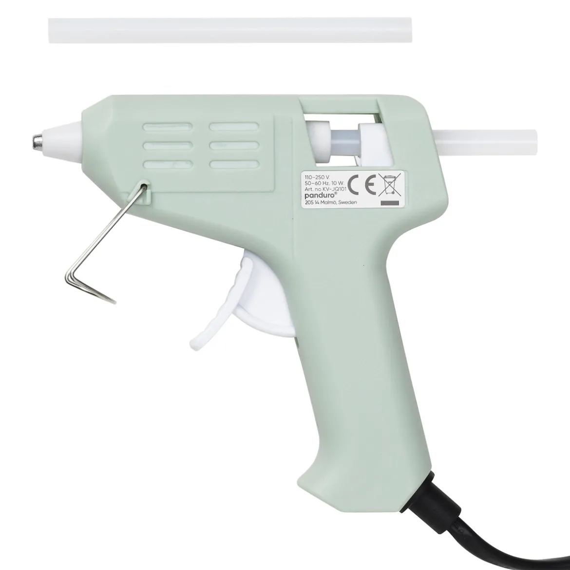 Limpistol Mini 7 mm grön, 10W, 175 cm sladdlängd. 2 limstavar medföljer