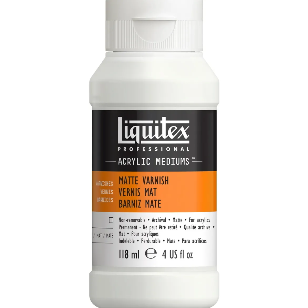 Liquitex Matt Varnish 118 ml, skyddande matt fernissa för akrylmålningar