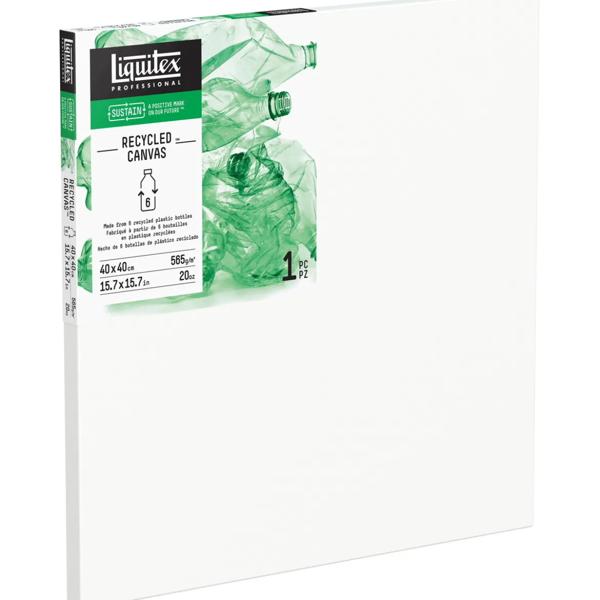 Liquitex Recycled Canvas – 100% återvunnen målarduk 40×40 cm, 565 g/m²
