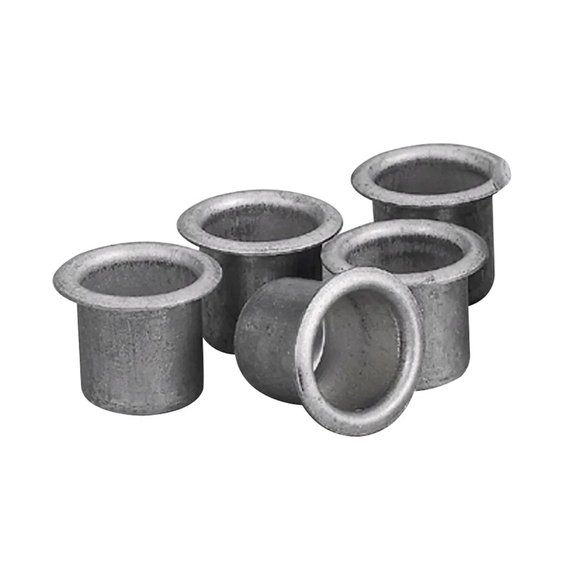 Ljushylsor, tennfärgade. Ø13 mm, H.10 mm (julgransljus), tillverkade av aluminium