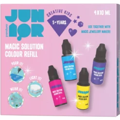 Magic jewellery maker refill gel 4×10 ml magisk gel – rosa, lila, gul, blå