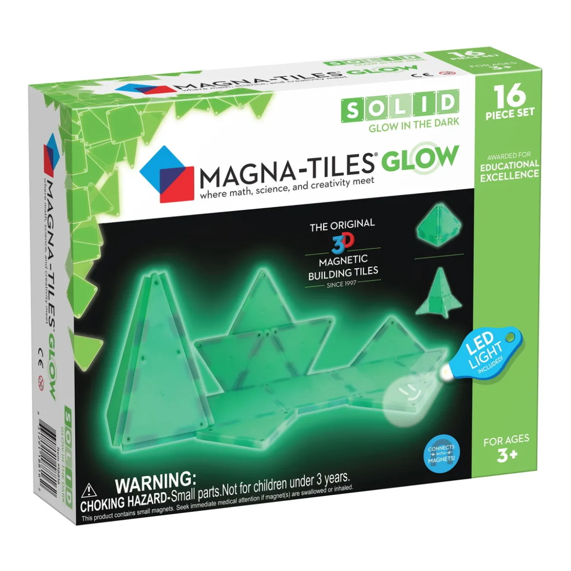 Magna-tiles Glow 16 – självlysande magnetbitar som får skapelser att lysa!
