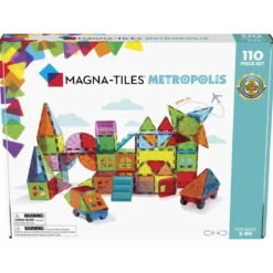 Magna-tiles Metropolis 110 st – innovativa, färgglada och transparenta byggklossar med inbyggda magneter