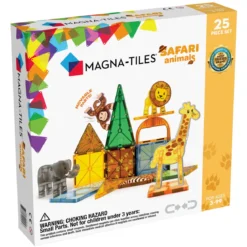 Magna-tiles safari 25 st – innovativa, färgglada och transparenta byggklossar med inbyggda magneter