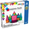 Magna-tiles 32 st – innovativa, färgglada och transparenta byggklossar med inbyggda magneter