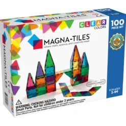 Magna-tiles 100 st – innovativa, färgglada och transparenta byggklossar med inbyggda magneter