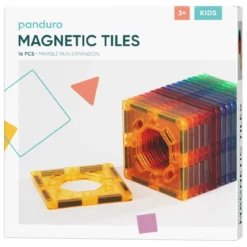 Magnetic Tiles Expansion, 16 fyrkantiga magnetiska brickor med åttakantiga hål