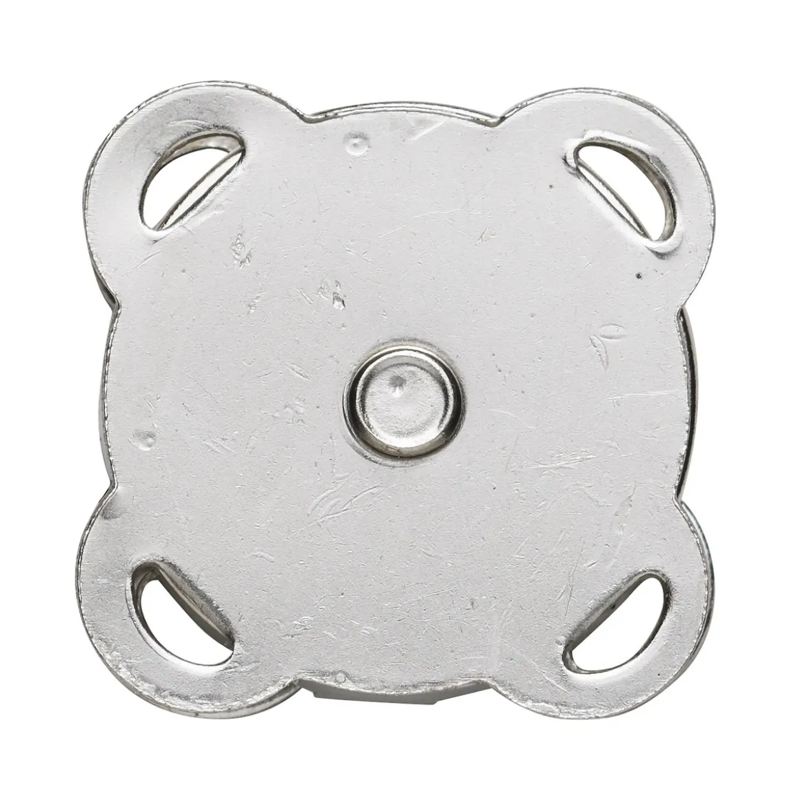 Magnetlås av metall, silverfärgat, 2×2 cm