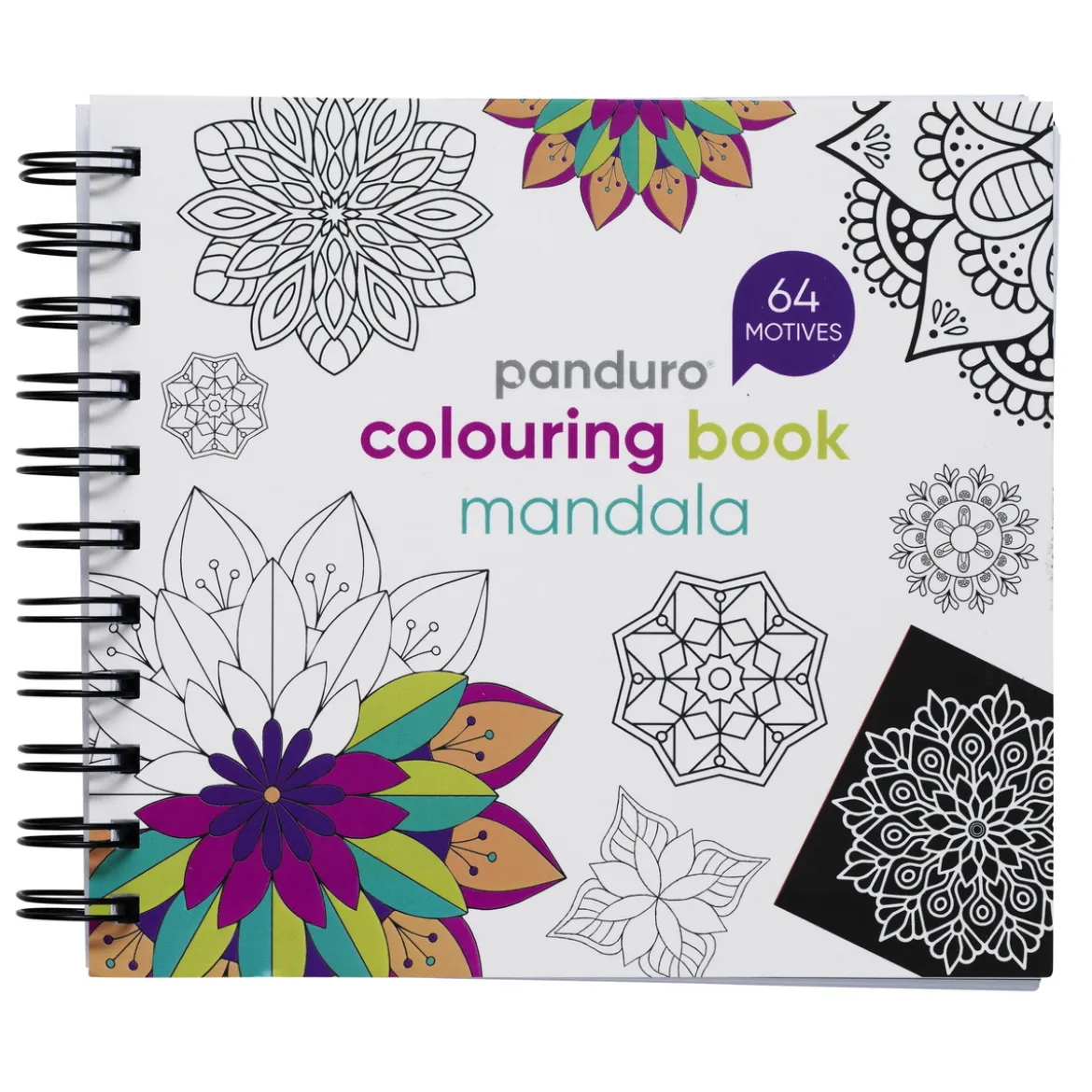 Mandala målarbok – 15×15 cm, 64 enkelsidigt tryckta ark, 120 g/m²