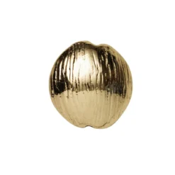 Mellandel för smyckestillverkning, 1 st. guldfärgad cirkel Ø15 mm, djup 8 mm, hål 1,5 mm