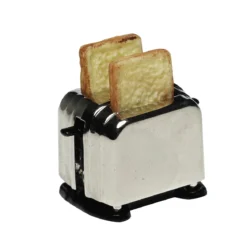 Miniatyrkit brödrost av metall, 2×2×1,5 cm