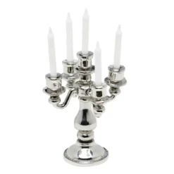 Miniatyrkit med en kandelaber av metall, Ø3 cm, höjd 4 cm