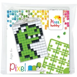 Mini-kit pixelhobby dinosaur – med nyckelring 30×40 mm & 3×144 pixlar