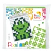 Mini-kit pixelhobby groda – med nyckelring 30×40 mm & 3×144 pixlar