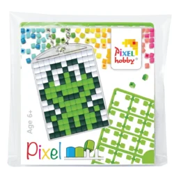 Mini-kit pixelhobby groda – med nyckelring 30×40 mm & 3×144 pixlar
