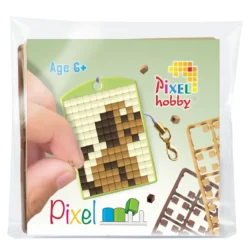 Mini-kit pixelhobby hund – med nyckelring 30×40 mm & 3×144 pixlar