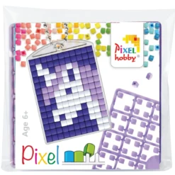 Mini-kit pixelhobby unicorn, enhörning – med nyckelring 30×40 mm & 3×144 pixlar