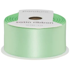 Mintgrönt satinband – 25 mm brett och 8 meter långt