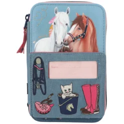 Miss Melody My Little Farm trippelpennfodral med häst-tema! 13×20×7,5 cm