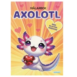 Målarbok Axolotl A4 (210×297 mm), 24 sidor + söta klistermärken