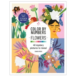 Målarbok Color by Numbers Flowers and Bouquets, 40 motiv, 21,6×28 cm