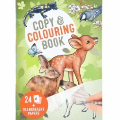 Målarbok Copy & Colouring Book – rita och kalkera djur + 24 transparenta ark